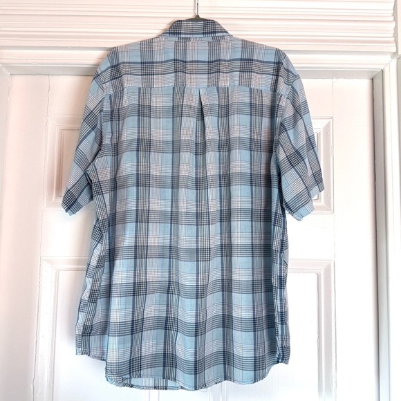 Haband Travelers Men's Blue Plaid Short Sleeve Shirt Pearl Snaps XL Western - Picture 2 of 8